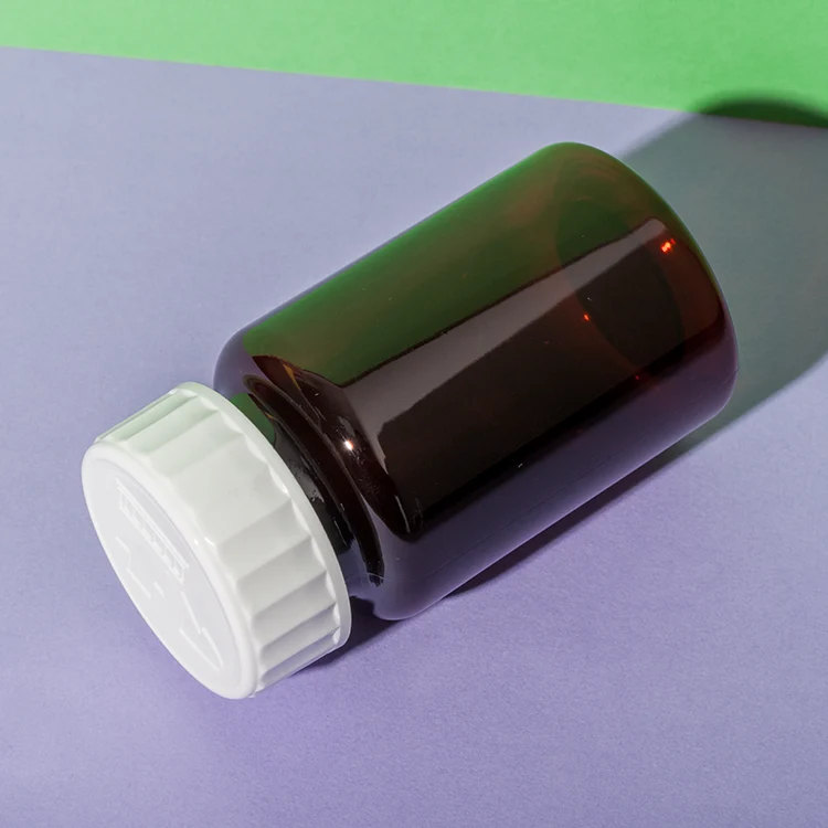PET Plastic Amber Vitamin E Capsules Bottle - vista 4