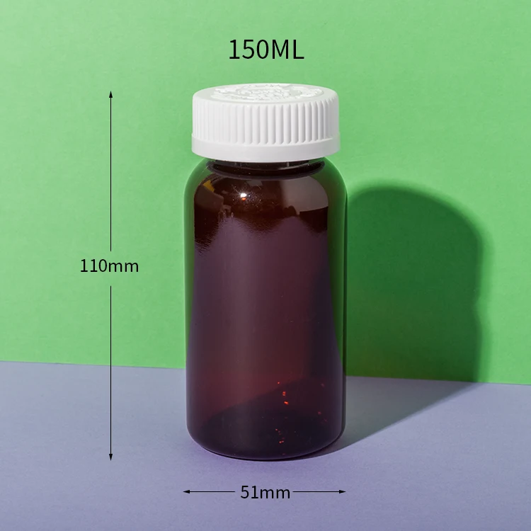 PET Amber Plastic Pill Bottle 150cc - vista 2