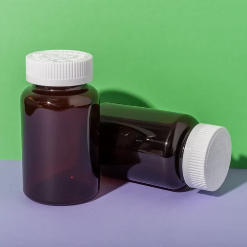 PET Plastic Amber 225cc Supplement Bottle - vista 1