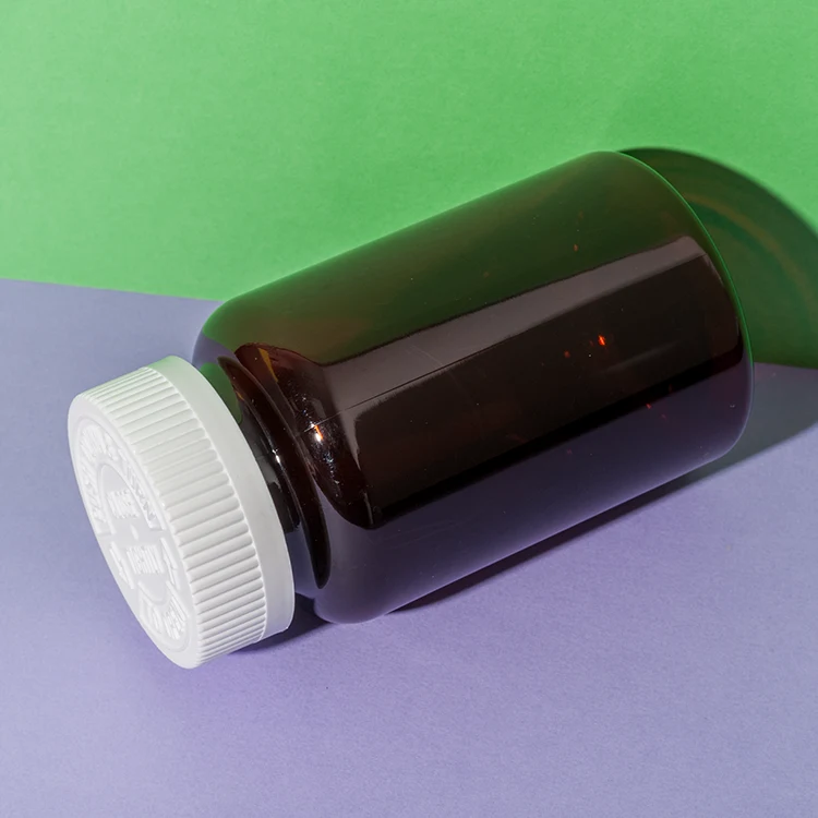 PET Plastic Amber 225cc Supplement Bottle - vista 4