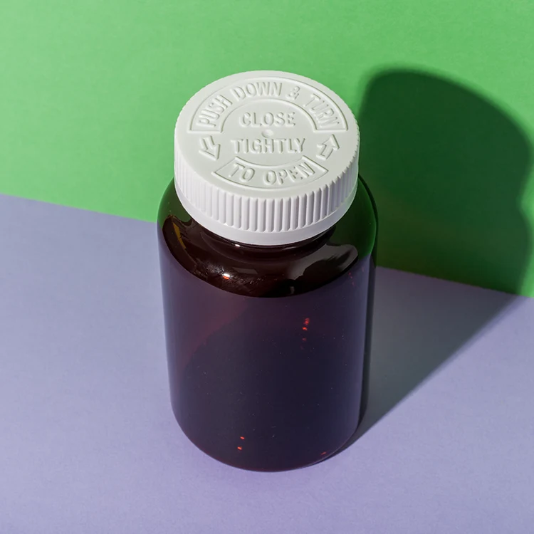 PET Plastic 250cc Amber Supplement Bottle - vista 4