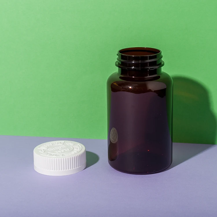 PET Plastic 250cc Amber Supplement Bottle - vista 5