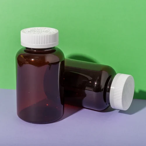 PET Plastic Amber 300cc Supplement Bottle - vista 1