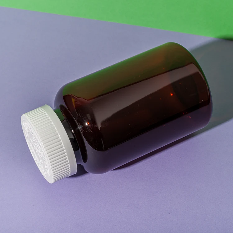 PET Plastic Amber 300cc Supplement Bottle - vista 4
