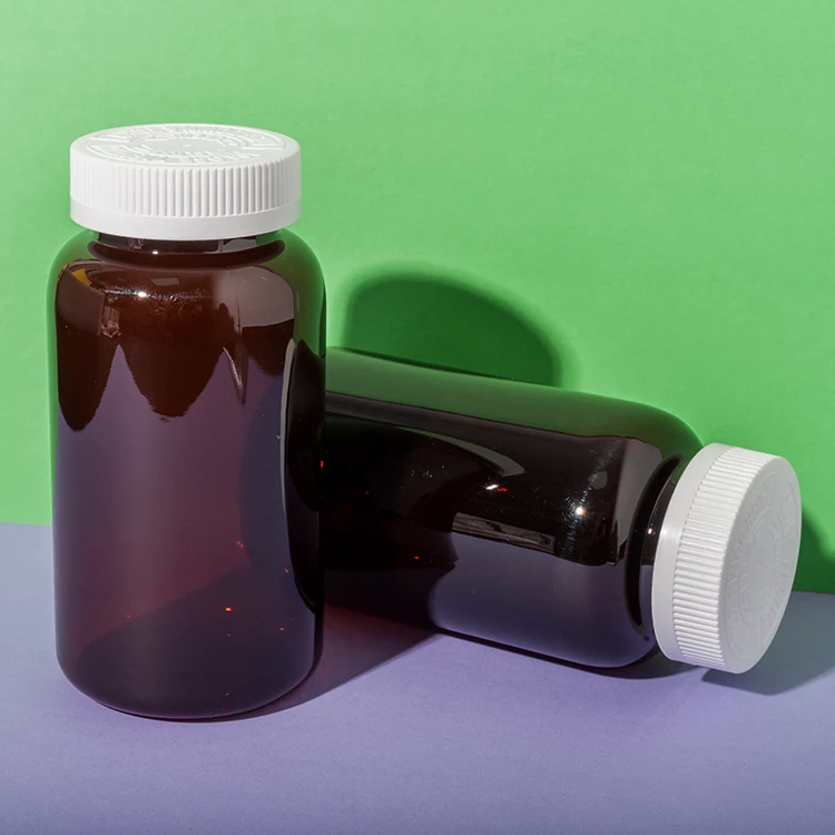 PET Plastic Amber 520cc Supplement Bottle - vista 1