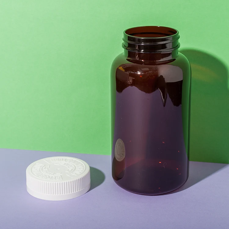 PET Plastic Amber 520cc Supplement Bottle - vista 3