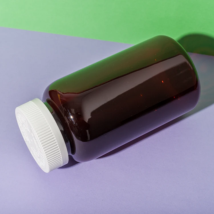 PET Plastic Amber 520cc Supplement Bottle - vista 4