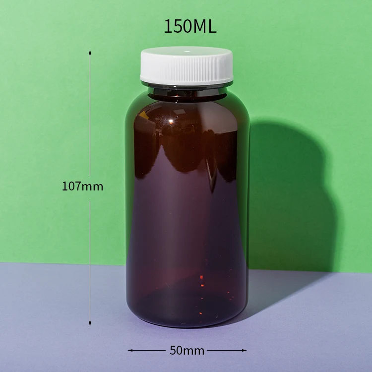 PET Plastic Amber Vitamin B Complex Bottle - vista 2
