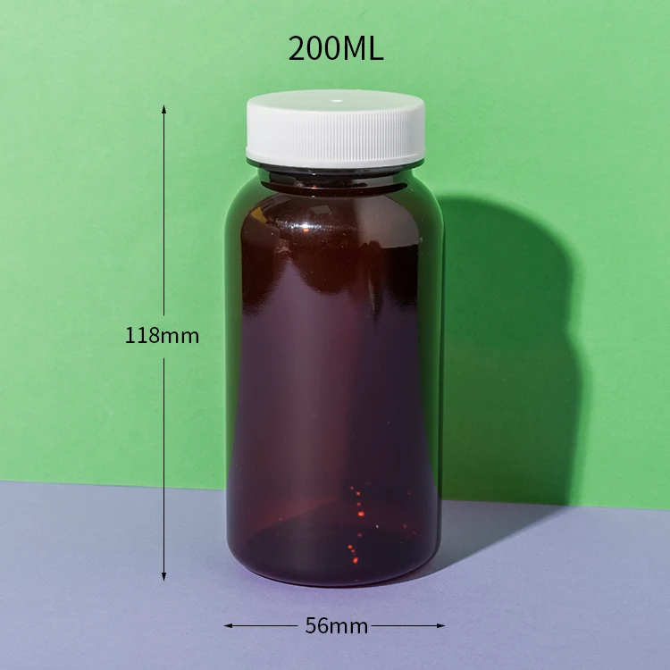 PET Plastic Amber Vitamin B Complex Bottle - vista 3