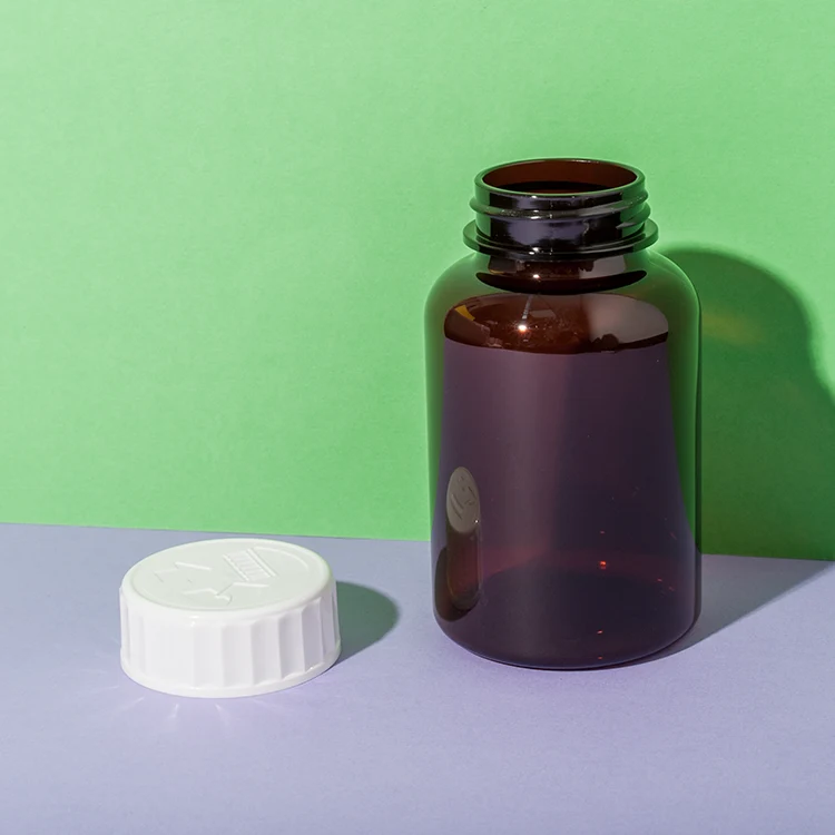 PET Plastic Amber Vitamin C Dark Bottle - vista 3
