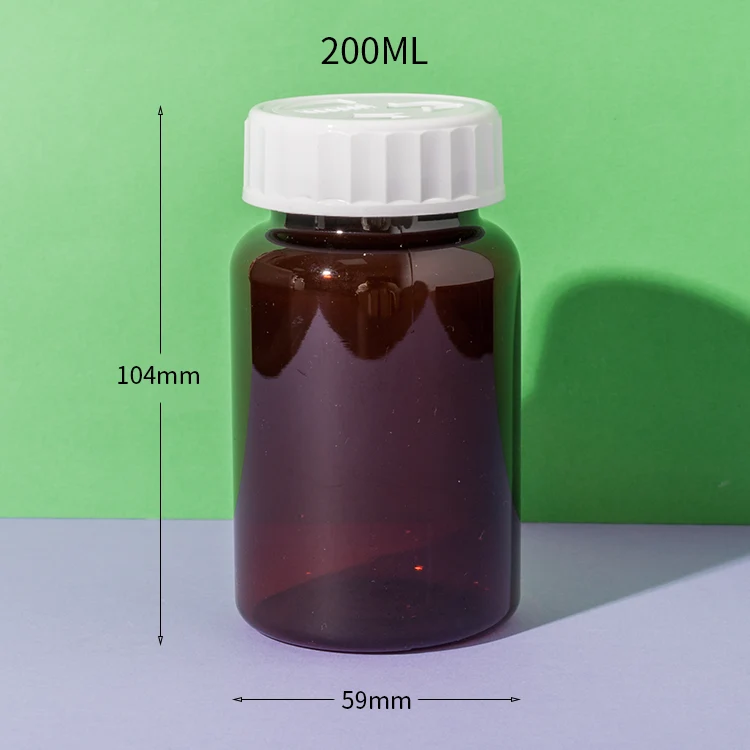 PET Plastic Amber 200cc Vitamin C Bottle - vista 2