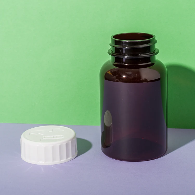 PET Plastic Amber Vitamin D Pill Bottle - vista 3