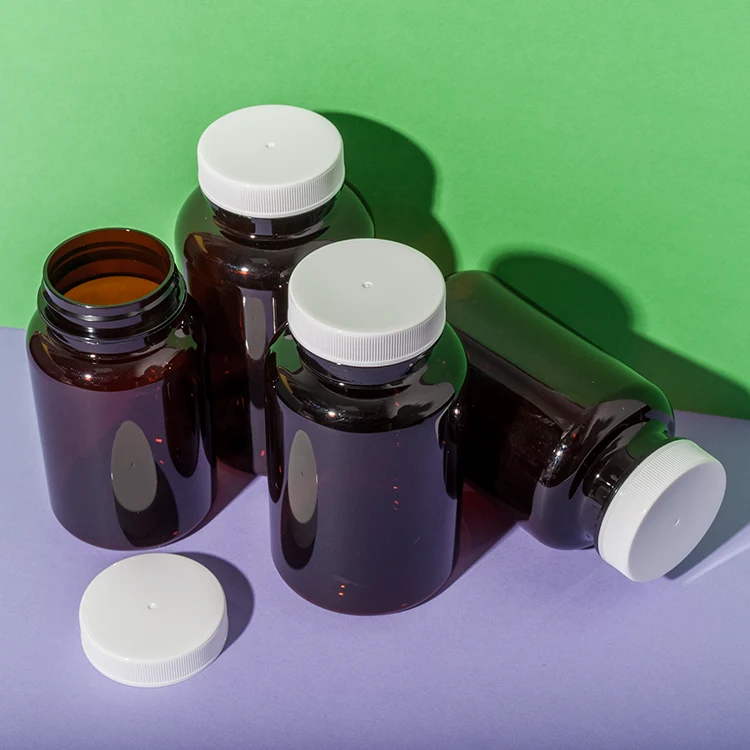 PET Plastic Amber Vitamin D3 Bottle - vista 2