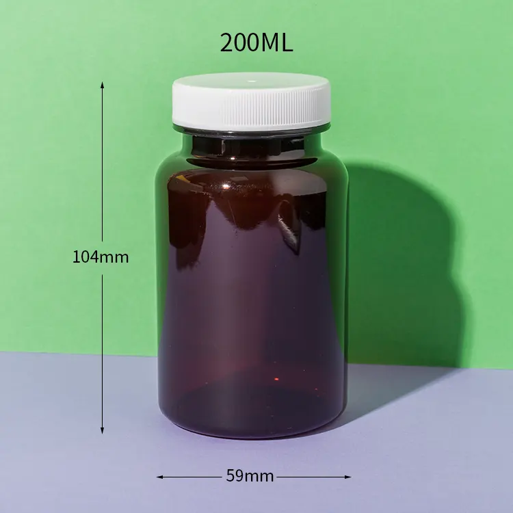 PET Plastic Amber Vitamin D3 Bottle - vista 3