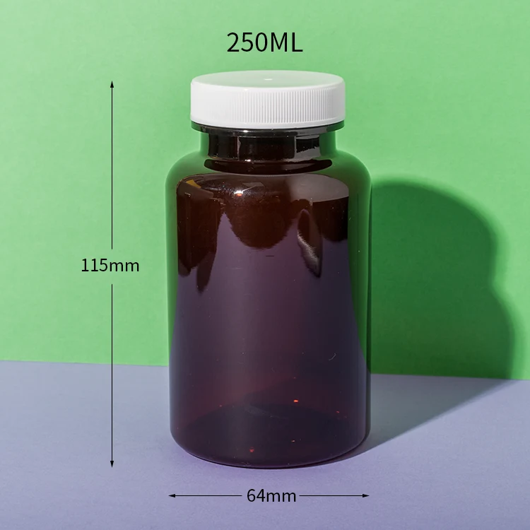 PET Plastic Amber Vitamin D3 Bottle - vista 4