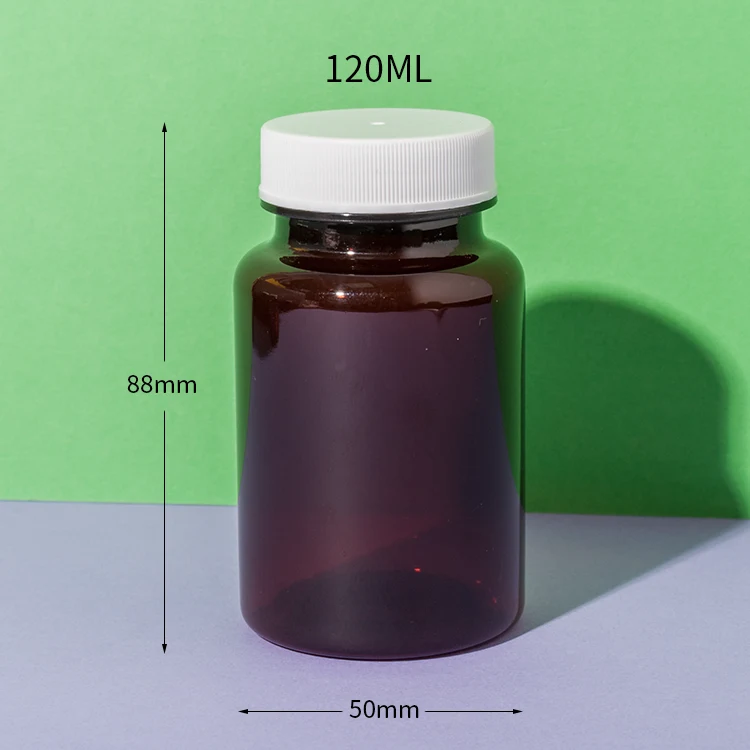 PET Plastic Amber Vitamin E Bottle - vista 3