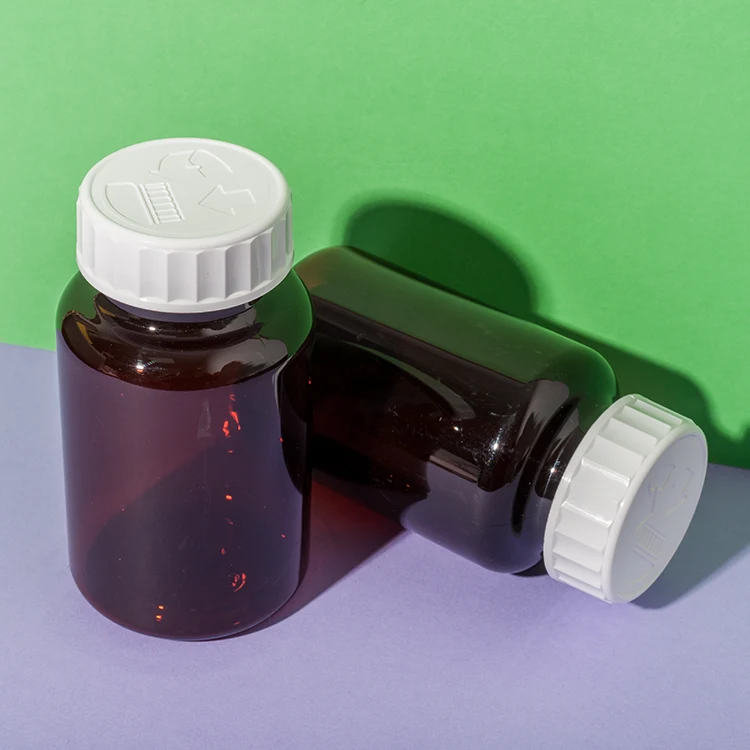 PET Plastic Amber Vitamin Pill Bottle - vista 1