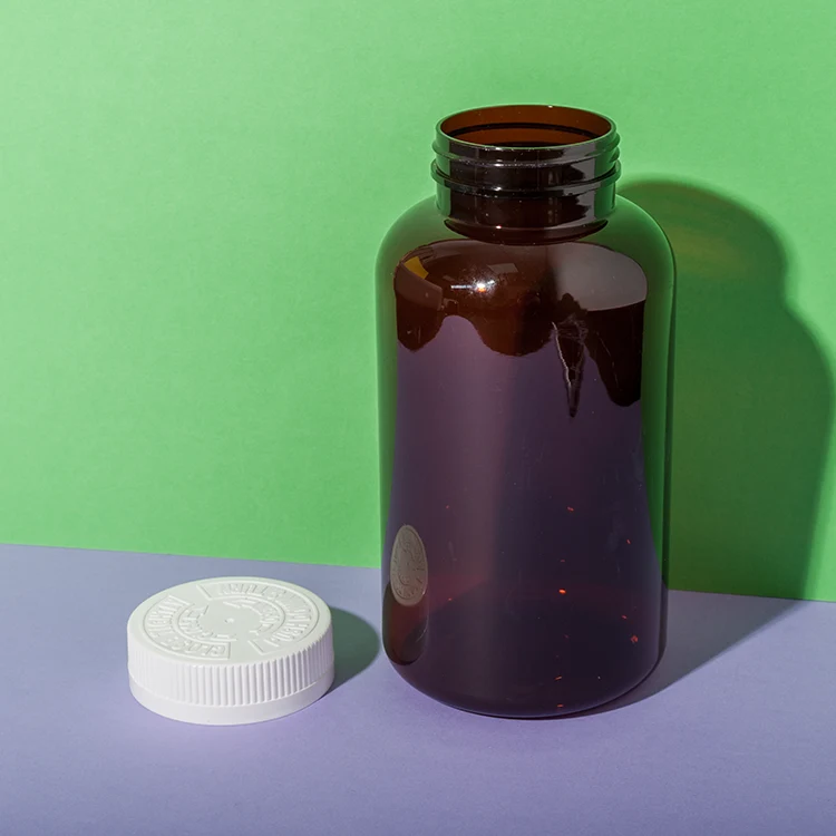 PET Plastic 750cc Amber Vitamin Bottle - vista 3