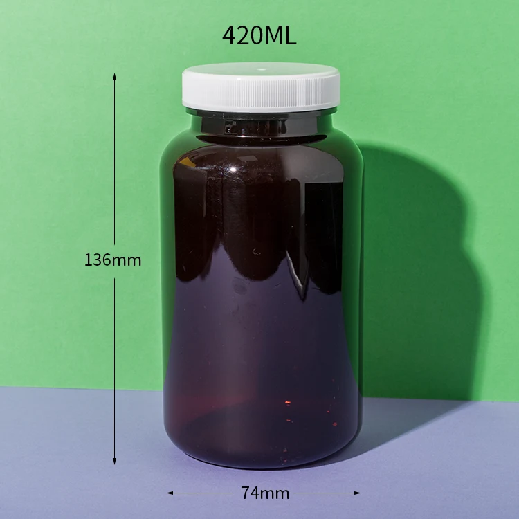 PET Plastic Amber Large Supplement Bottle - vista 2