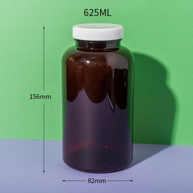 PET Plastic Amber Large Supplement Bottle - vista 4