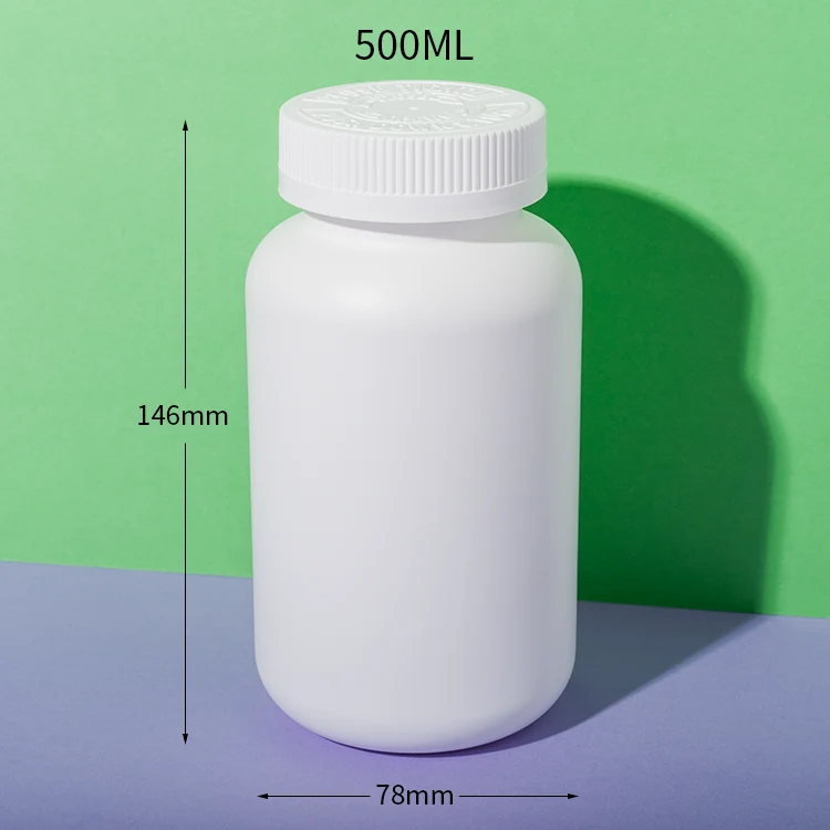 White HDPE Plastic 500cc Sports Nutrition Bottle - vista 2