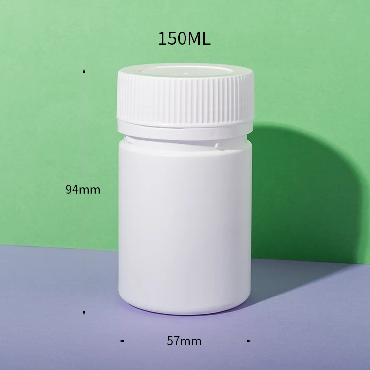 White HDPE Plastic 150cc Packer Bottle for Supplement - vista 2