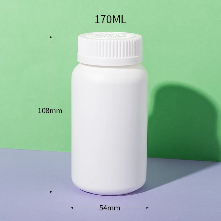 White HDPE Plastic 170cc Packer Bottle for Supplement - vista 2