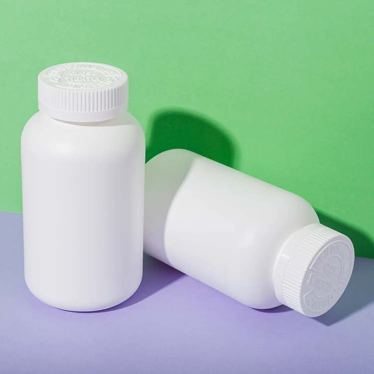 White HDPE Plastic 400cc Blank Supplement Bottle - vista 1