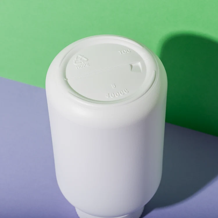 White HDPE Plastic 400cc Blank Supplement Bottle - vista 4