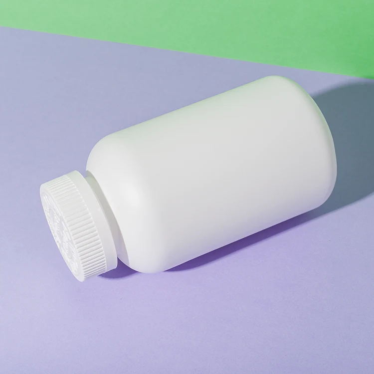 White HDPE Plastic 400cc Blank Supplement Bottle - vista 5
