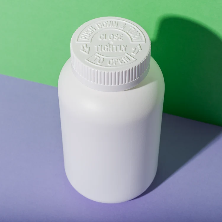 White HDPE Plastic 400cc Blank Supplement Bottle - vista 6