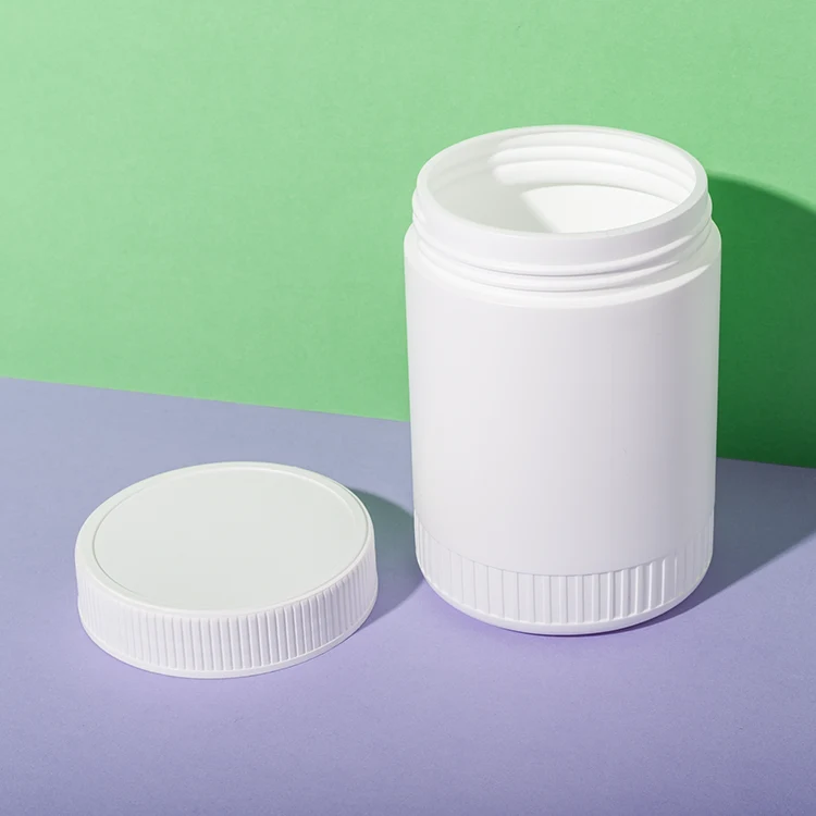 White HDPE Plastic 420cc Dietary Supplement Bottle - vista 3