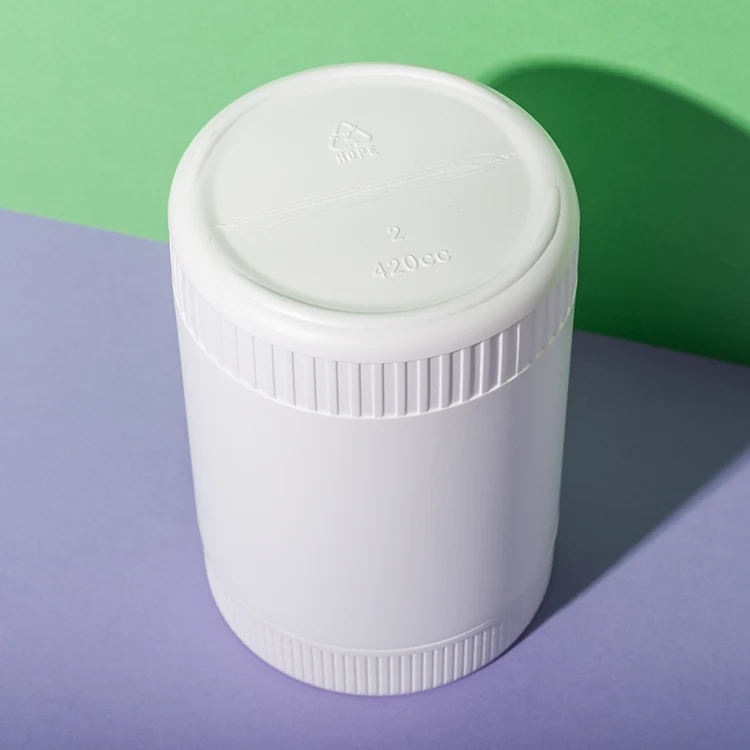 White HDPE Plastic 420cc Dietary Supplement Bottle - vista 4