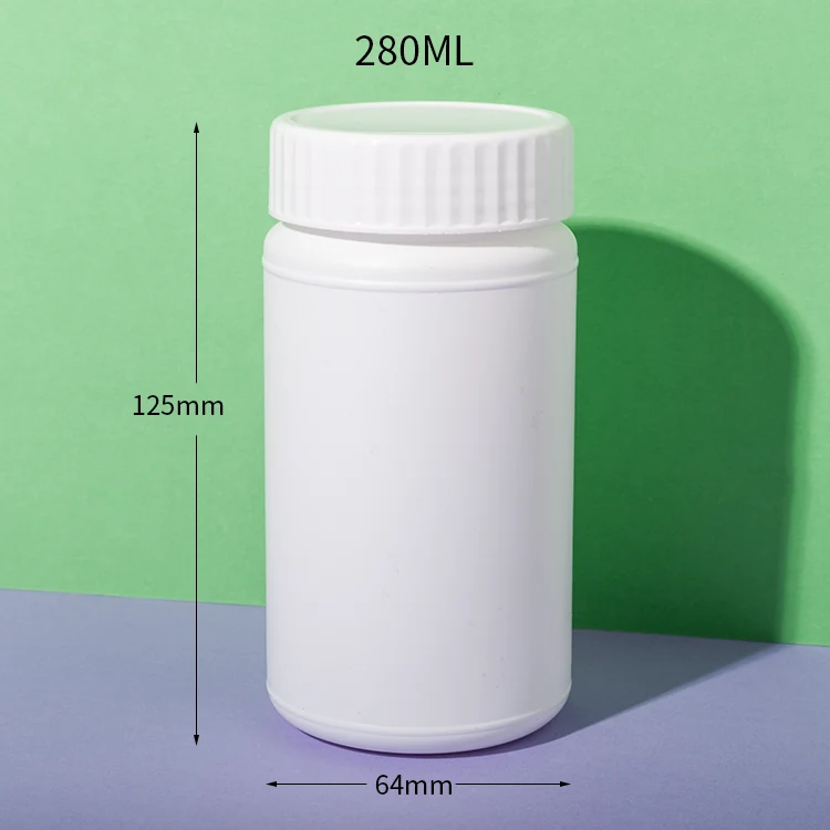 White HDPE Plastic 280cc Vitamin C Bottle - vista 2