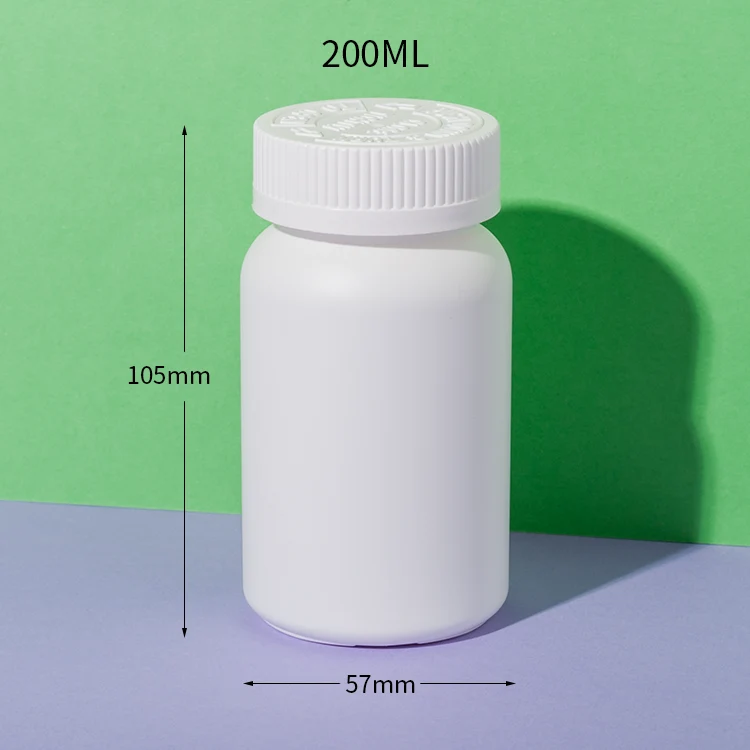 HDPE Plastic 200cc White Vitamin Bottle - vista 2