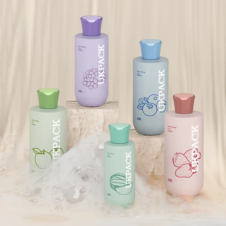 soft touch double wall PE champú botella exprimible with tamper evident disc top cap 1 — imagen 1