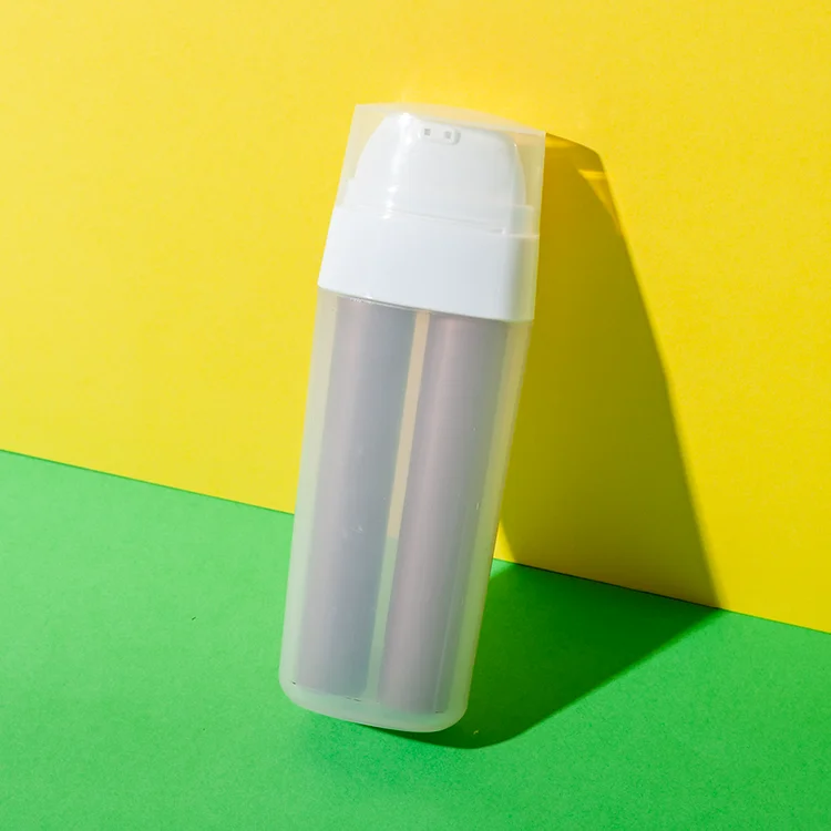 Botella cosmética airless con bomba de doble cámara de PP de 15+15 ml - imagen 1