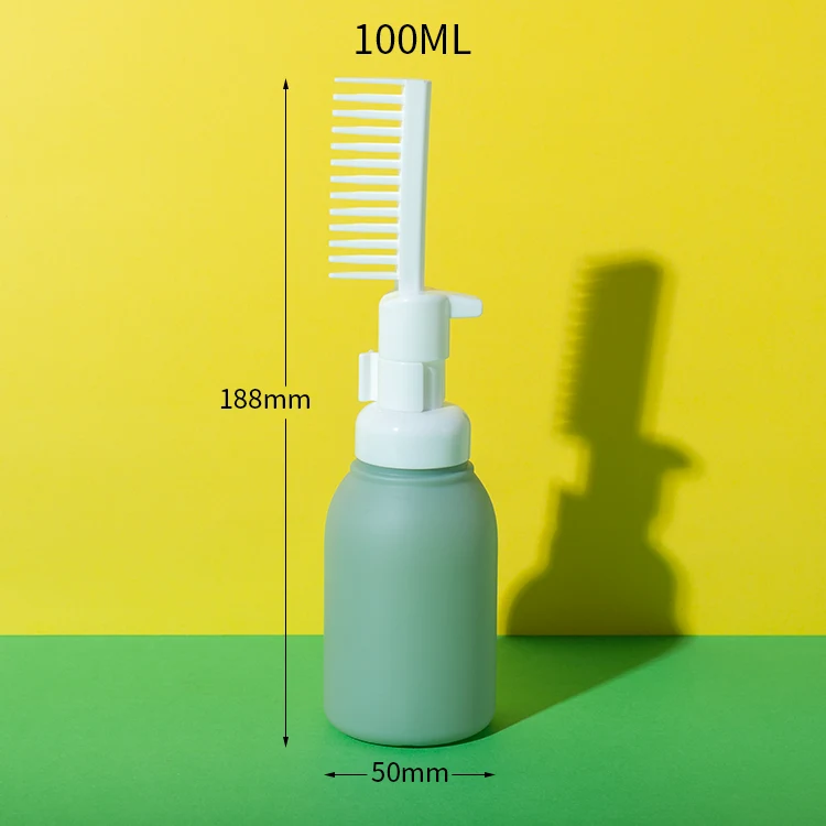 HDPE Soft-Touch Foam Hair Dye Bottle With Comb 50ML 100ML - vista 3