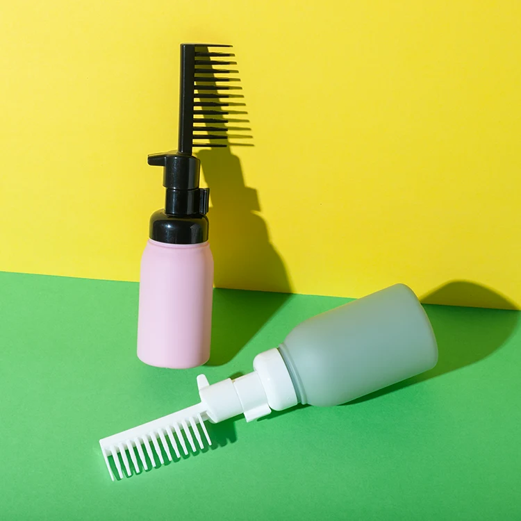 HDPE Soft-Touch Foam Hair Dye Bottle With Comb 50ML 100ML - vista 5