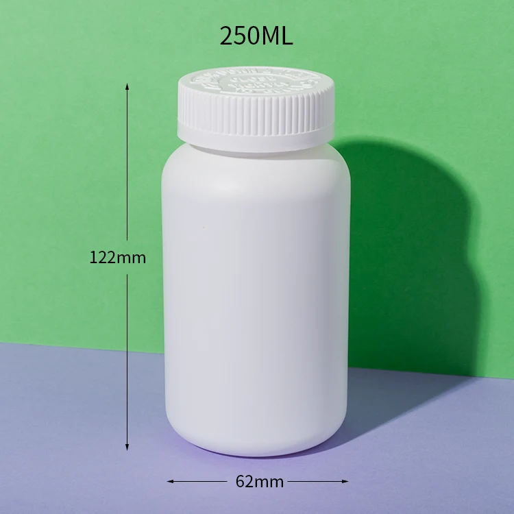 HDPE Plastic 250cc Blank Vitamin Bottle - vista 2