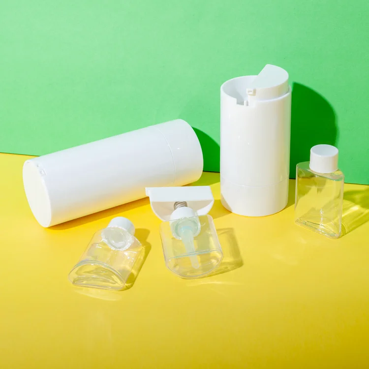 Botella de loción recargable de doble cámara de PETG – vista 4