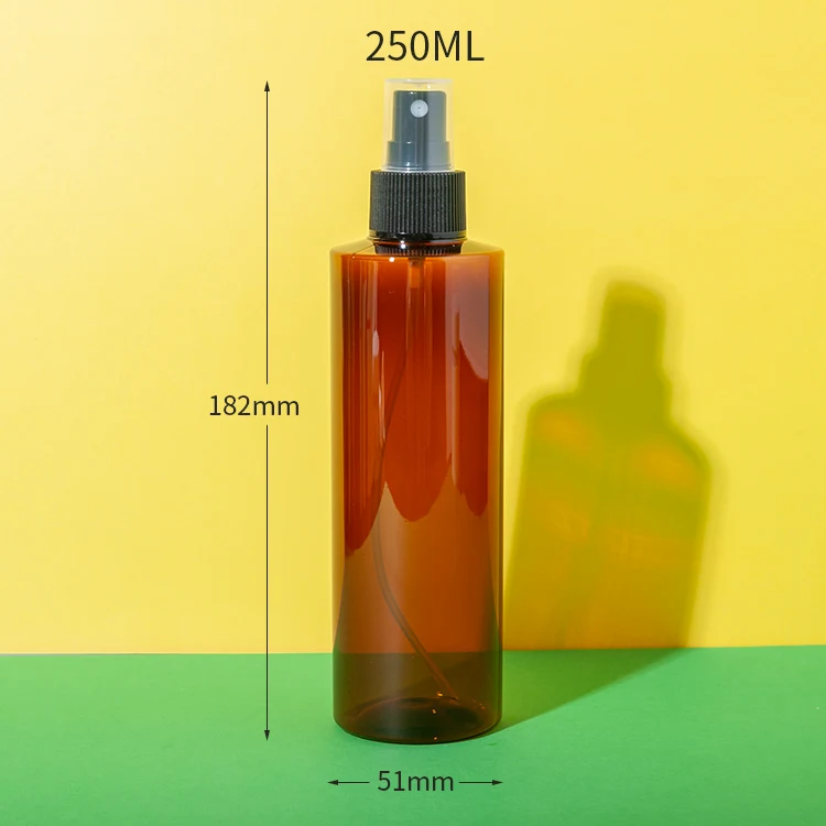 250ML PET Plastic Brown Hair Oil Spray Bottle - vista 2