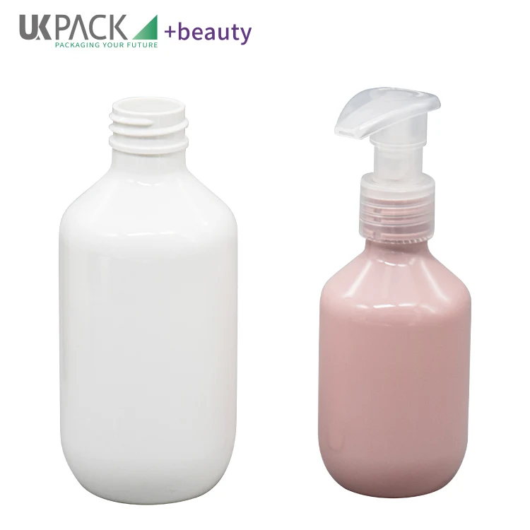 Custom Body Lotion Bottle 150ml 300ml 400ml 500ml w/ All Plastic Pump Head - vista 3