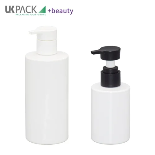 Plastic PET Lotion Bottle 200ml 150ml 300ml 400ml w/ Flat PP Pump Head - vista 1