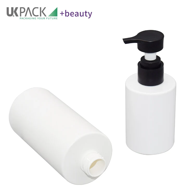 Plastic PET Lotion Bottle 200ml 150ml 300ml 400ml w/ Flat PP Pump Head - vista 4