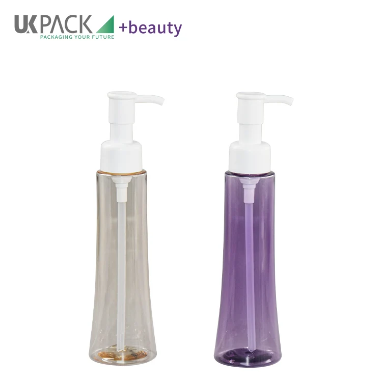 Refillable Plastic Flat Pump Lotion Cream Cleansing Oil Dispenser Makeup Remover Bottle 100ml - vista 2