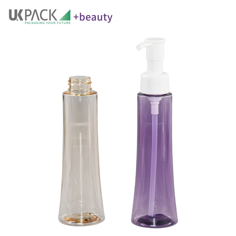 Refillable Plastic Flat Pump Lotion Cream Cleansing Oil Dispenser Makeup Remover Bottle 100ml - vista 3