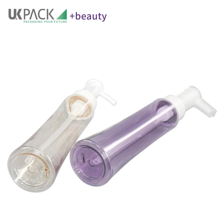 Refillable Plastic Flat Pump Lotion Cream Cleansing Oil Dispenser Makeup Remover Bottle 100ml - vista 5