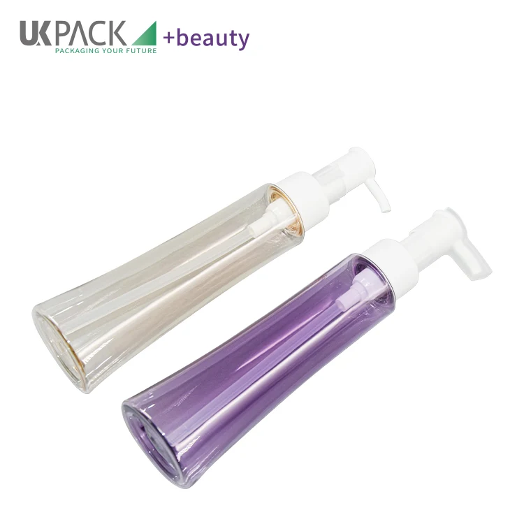 Refillable Plastic Flat Pump Lotion Cream Cleansing Oil Dispenser Makeup Remover Bottle 100ml - vista 6