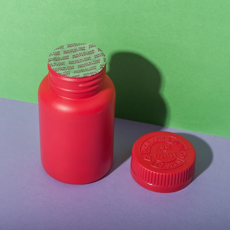 Red HDPE Plastic 120cc Packer Bottle for Supplement - vista 4